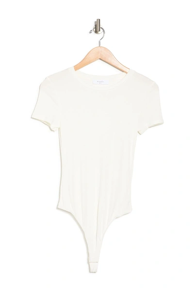 Shop Elodie Crewneck Rib Knit Bodysuit In White