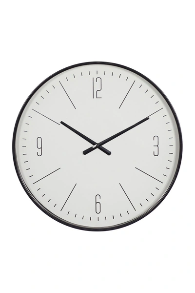 Willow Row White Glass Contemporary Wall Clock In White