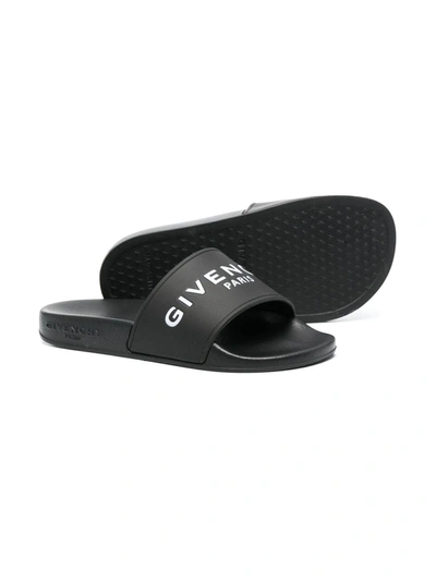Shop Givenchy Logo-print Open-toe Sandals In Black