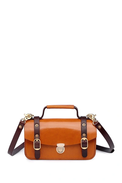 Old Trend Leather Messenger Bag In Camel
