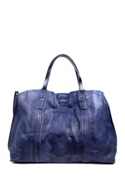 Shop Old Trend Forest Island Leather Tote Bag In Navy