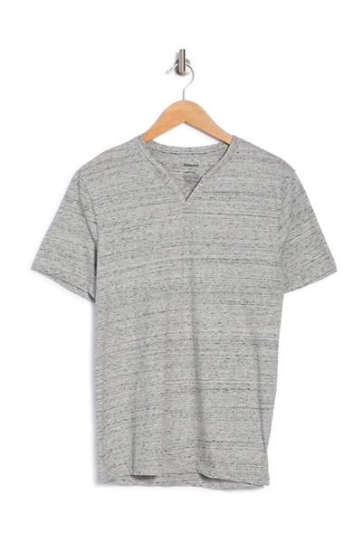 Shop Abound Textured Split Neck Short Sleeve T-shirt In Grey Reverse Chill