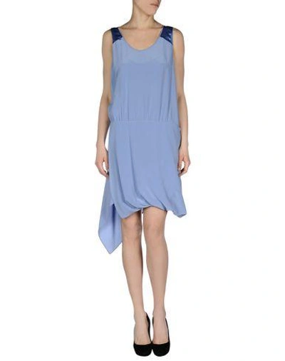 Shop Barbara Bui Knee-length Dress In Sky Blue