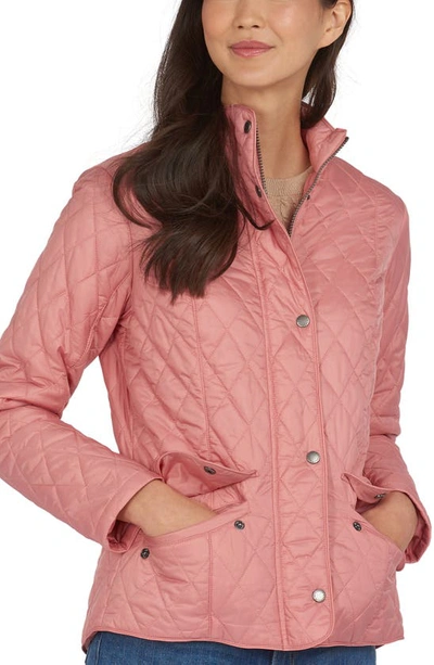 Shop Barbour Flyweight Quilted Jacket In Dusty Rose