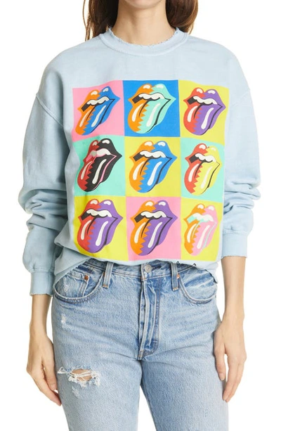 Shop Madeworn Rolling Stones 1989 Tour Unisex Sweatshirt In Blue Haze