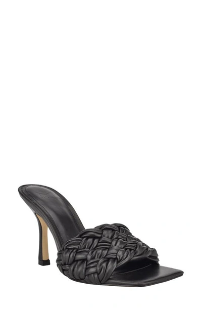 Shop Marc Fisher Ltd Draya Braided Sandal In Black Leather