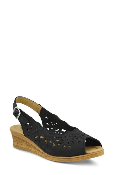Shop Spring Step Orella Slingback Sandal In Black Leather