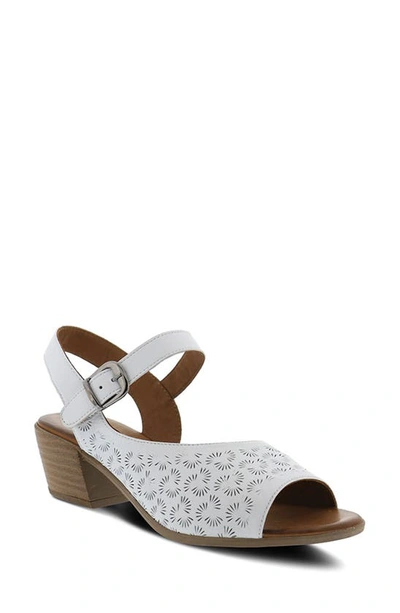 Shop Spring Step Delia Sandal In White Leather