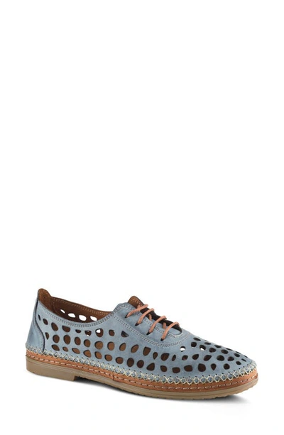 Shop Spring Step Bernetta Oxford In Blue Leather
