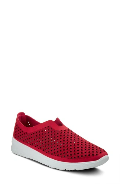 Shop Flexus By Spring Step Centrics Slip-on Sneaker In Red Nubuck Leather