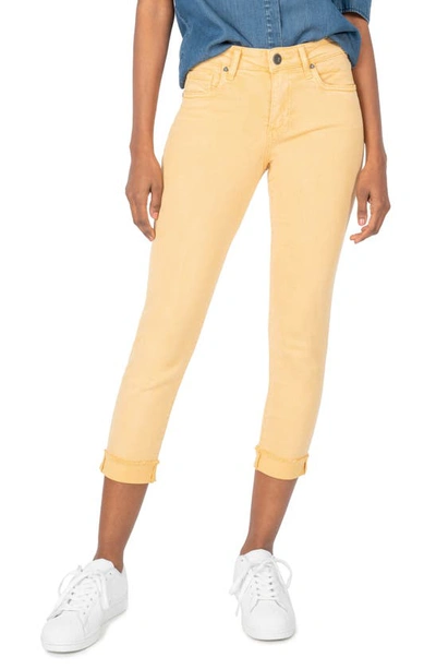 Shop Kut From The Kloth Amy Fray Hem Crop Skinny Jeans In Golden
