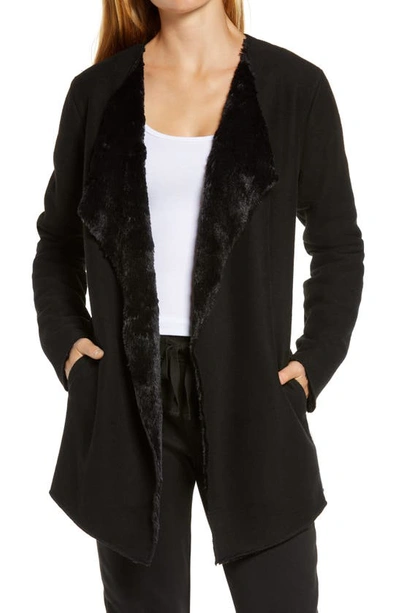 Shop Ugg (r) Abriana Fleece Lined Cardigan In Black