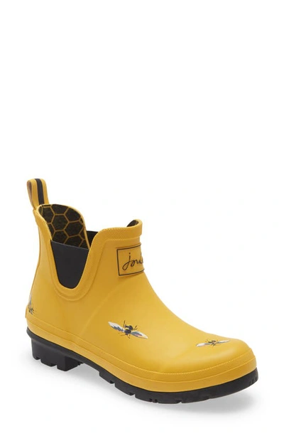 Shop Joules Wellibob Short Rain Boot In Yellow Bees