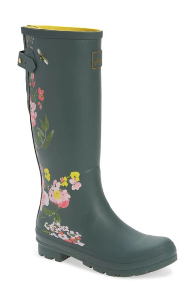 Shop Joules 'welly' Print Rain Boot In Green Floral