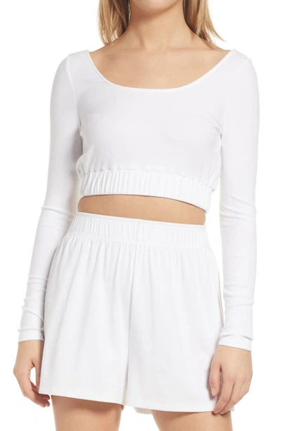 Shop 4th & Reckless Robyn Ribbed Crop Top In White Plain