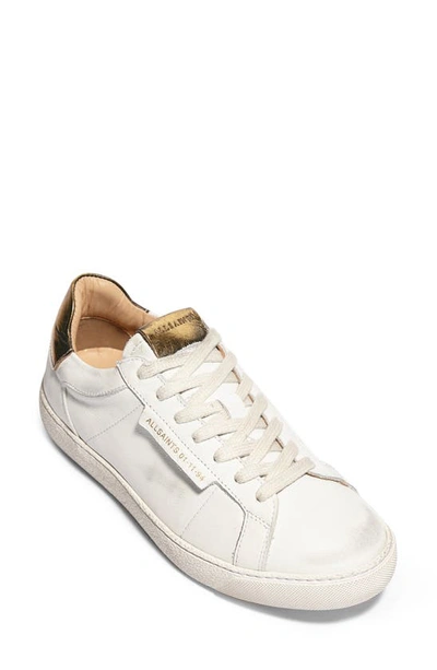Shop Allsaints Low Top Sneaker In White/ Gold