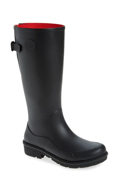 Shop Fitflop Wonderwelly Waterproof Rain Boot In All Black