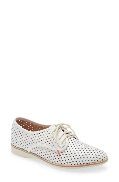 Shop Rollie Derby Punch Flat In White Leather