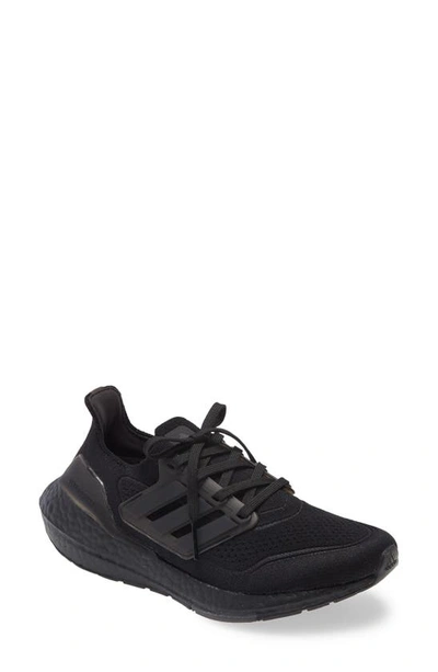 Shop Adidas Originals Ultraboost 21 Running Shoe In Black/ Black/ Black