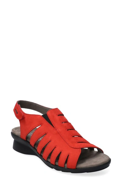 Shop Mephisto Praline Slingback Sandal In Scarlet Bucksoft