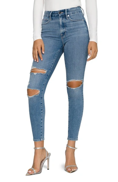Good American Good Legs High Waist Ripped Crop Skinny Jeans In Blue617 |  ModeSens