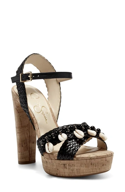 Shop Jessica Simpson Ivriele Embellished Pump Sandal In Black