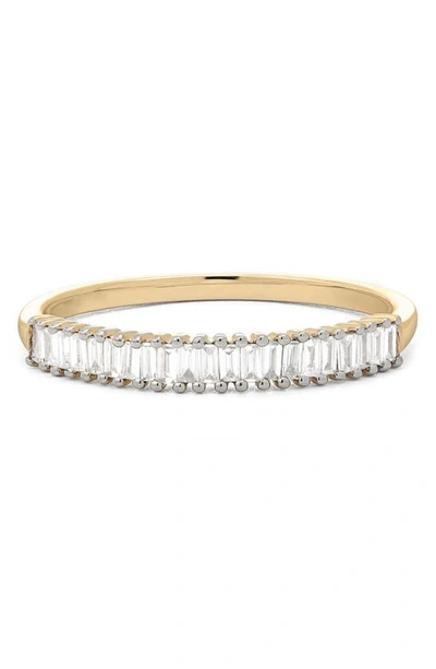 Shop Stone And Strand Up & Down Baguette Diamond Band Ring In Yellow Gold