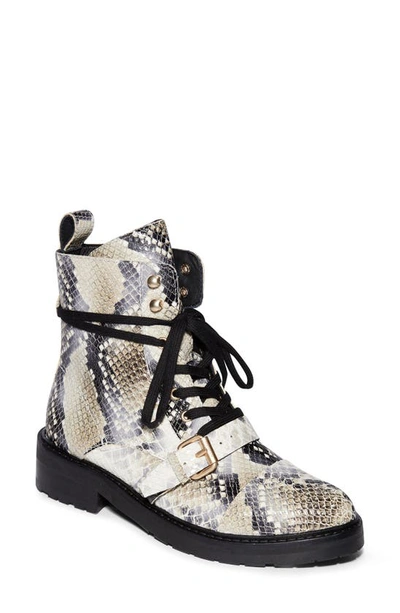 Shop Allsaints Donita Combat Boot In Summer Snake Leather