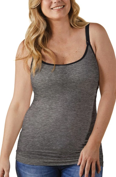 Shop Bravado Designs Maternity/nursing Camisole In Charcoal Heather