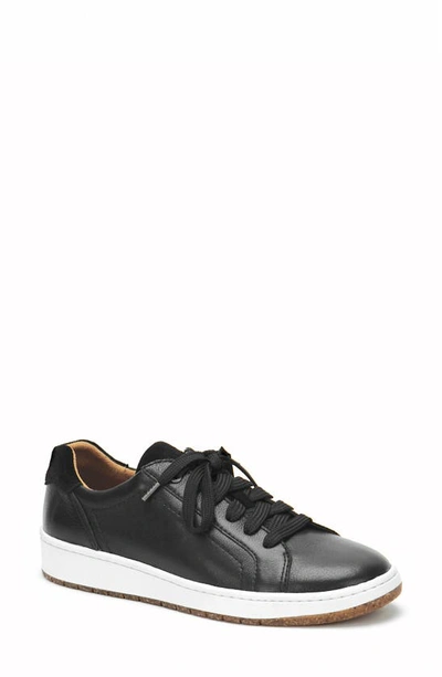 Shop Aetrex Blake Leather Low Top Sneaker In Black Leather