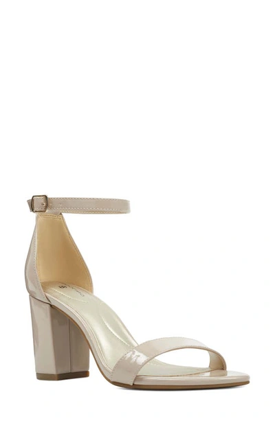 Shop Bandolino Armory Ankle Strap Sandal In Nude Faux Patent Leather