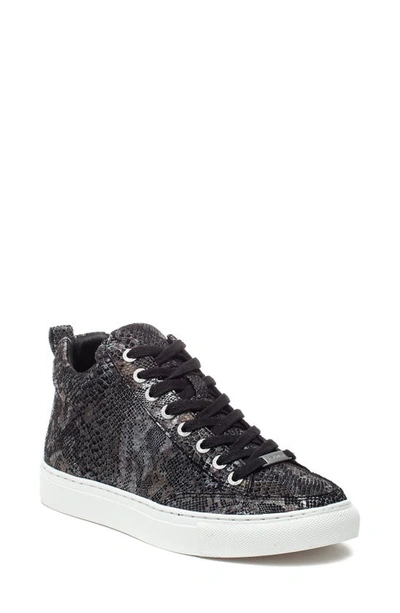 Shop Jslides Ludlow Platform High Top Sneaker In Black Metallic