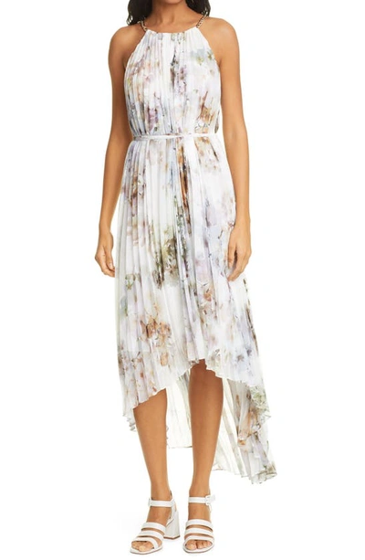 Shop Ted Baker Vanilla Pleated High/low Dress In White