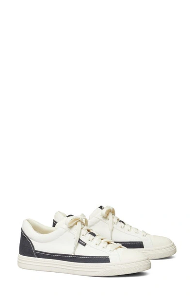 Shop Tory Burch Classic Court Sneaker In Perfect Navy/ Ivory Canvas