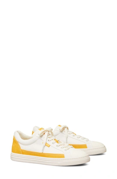 Shop Tory Burch Classic Court Sneaker In Curry Yellow/ Ivory Canvas