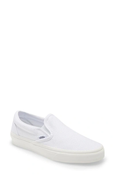 Shop Vans Classic Slip-on Sneaker In Check True White/ Snow White