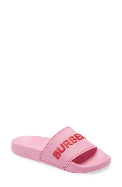 Shop Burberry Furley Slide Sandal In Bubble Gum Pink