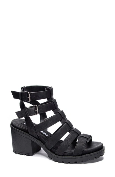 Shop Dirty Laundry Fun Stuff Strappy Sandal In Black Faux Leather