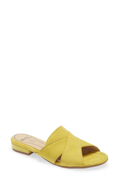 Shop Ara Val Slide Sandal In Yellow Suede