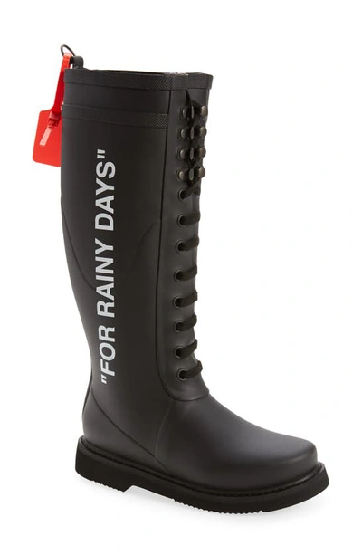 Shop Off-white For Rainy Days Waterproof Rain Boot In Black/ White