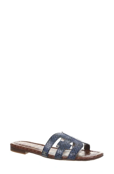 Shop Sam Edelman Bay Cutout Slide Sandal In Marlin Blue Leather
