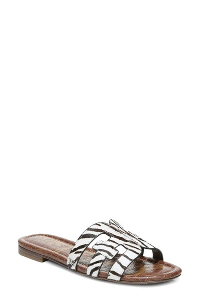 Shop Sam Edelman Bay Cutout Slide Sandal In Ivory/ Black Leather