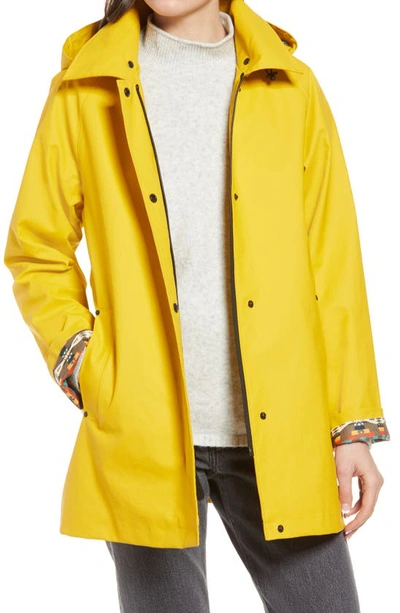 Shop Pendleton Sonoma Waterproof A-line Hooded Raincoat In Yellow