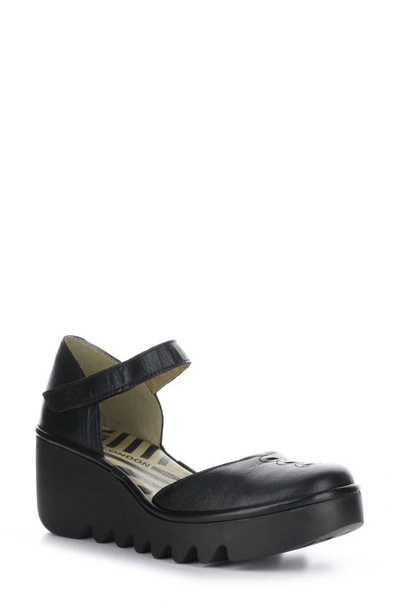 Shop Fly London Biso Wedge Pump In Black Mousse