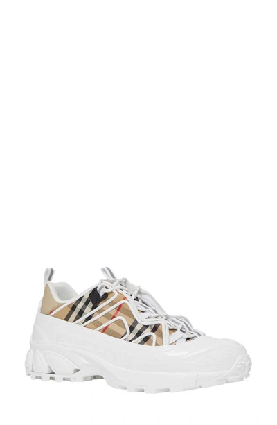 Shop Burberry Arthur Check Sneaker In Archive Beige