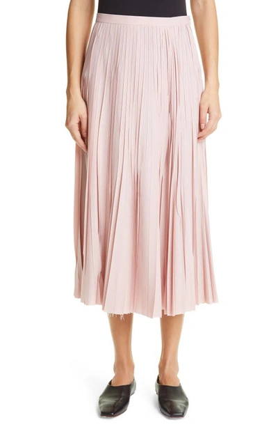 Shop Akris Punto Sunray Plisse Midi Skirt In Soft Pink