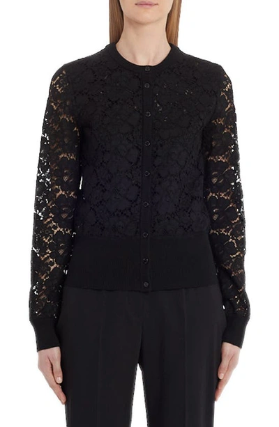 Shop Dolce & Gabbana Lace Cardigan In N0000 Black
