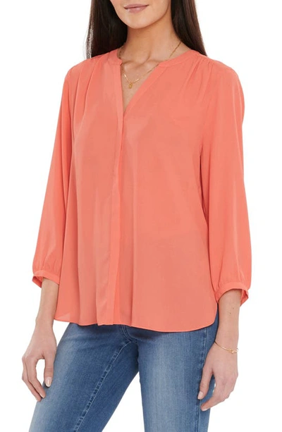 Shop Nydj Pintuck Blouse In Fruit Punch