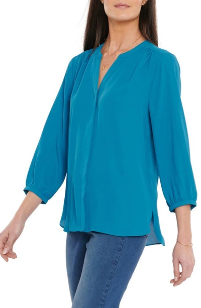 Shop Nydj Pintuck Blouse In Seaport