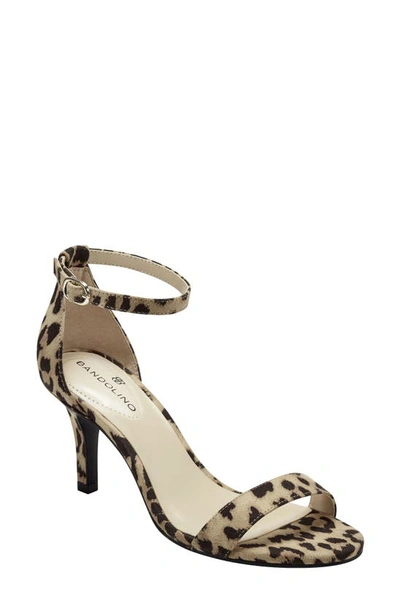 Shop Bandolino Madia Ankle Strap Sandal In Leopard Fabric/ Brown